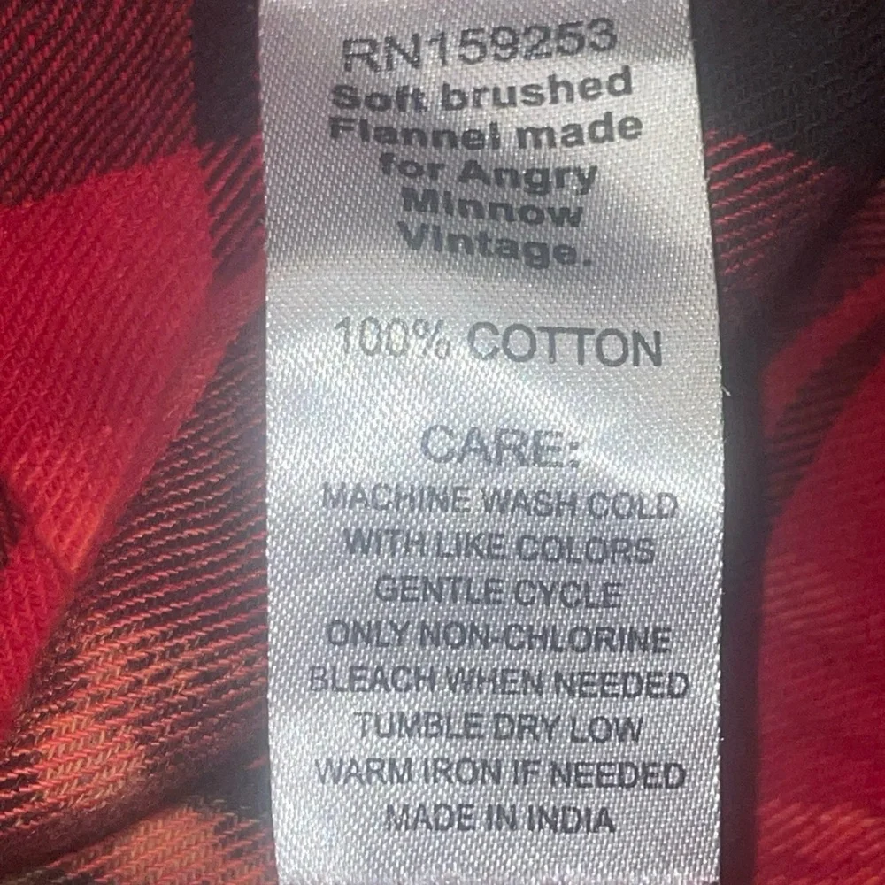 Angry Minnow Co Bleached Buffalo Plaid Soft Brushed Flannel Size XXL “Coffee” - Picture 11 of 16